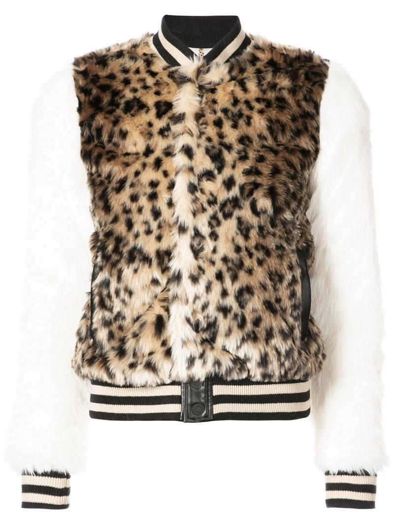 Mother Leopard Print Faux Fur Bomber Jacket Lyst