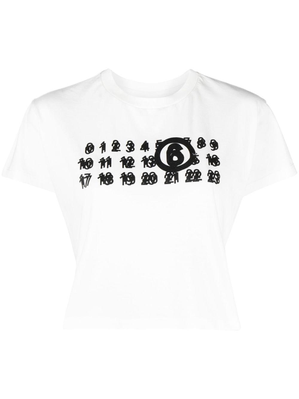 MM6 by Maison Martin Margiela Signature Number-print T-shirt in