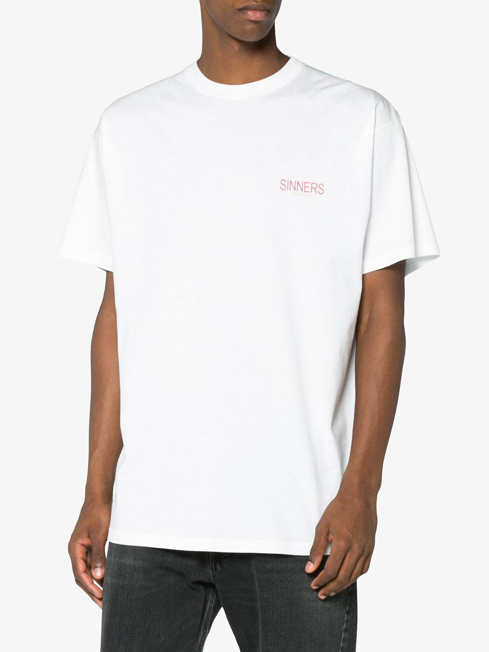 Balenciaga Cotton Bal Sinners Oversized T-shirt in White ...