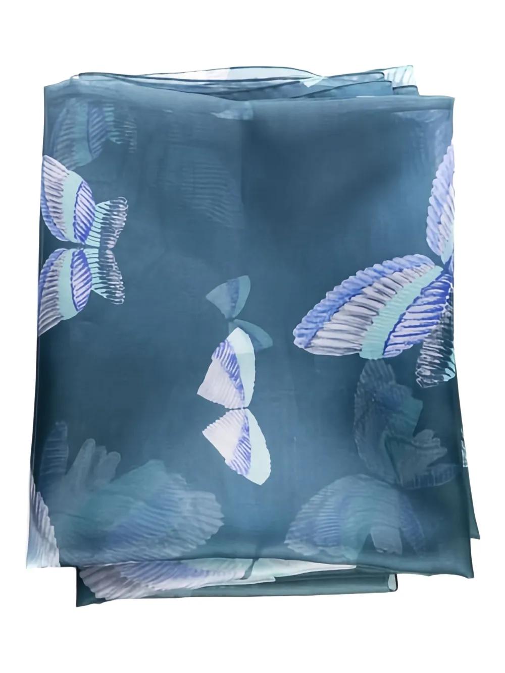 スカーフ EMPORIO ARMANI Woman Neck scarf Blue EW001866AF15675 UB089 Emporio Armani Scarf Midnight Blue Design - Lightweight Silk