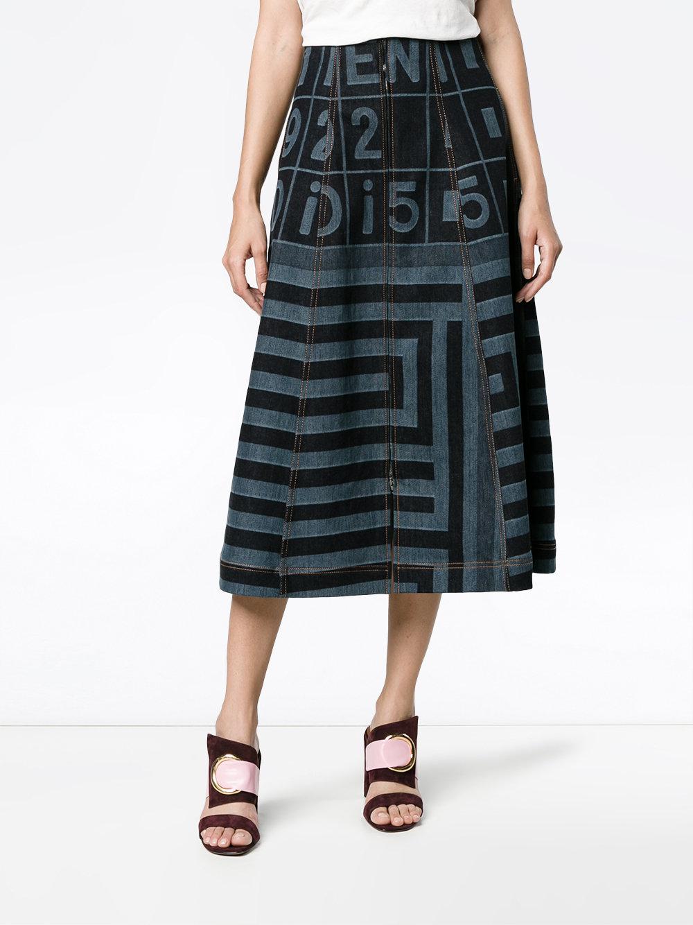 Fendi Women Beige Tube Skirt With All-Over Floral Embroidery In Lace Woman main image 0