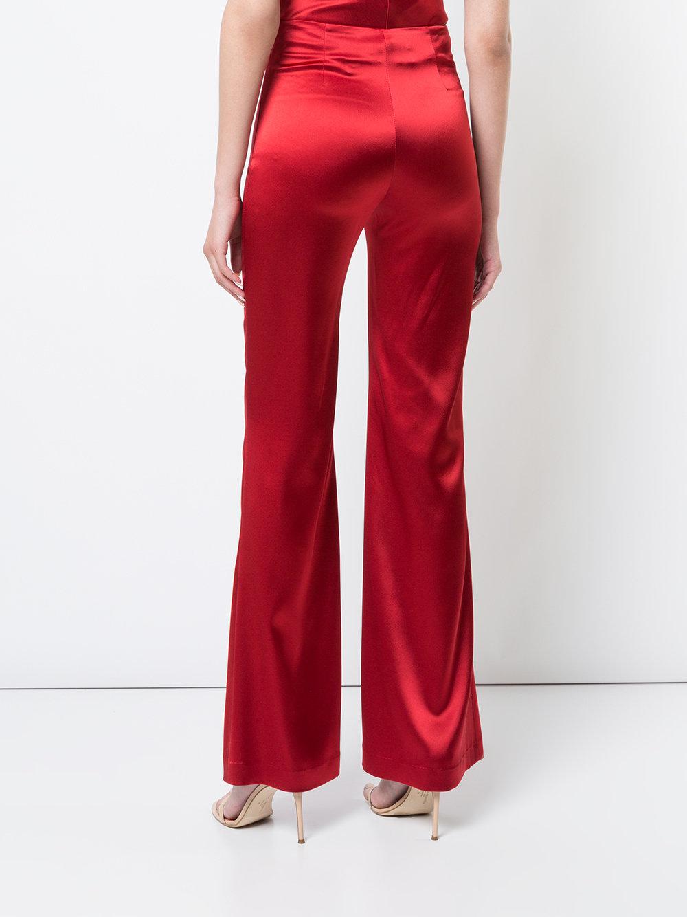 Galvan London Flared Leg Mid Rise Satin 