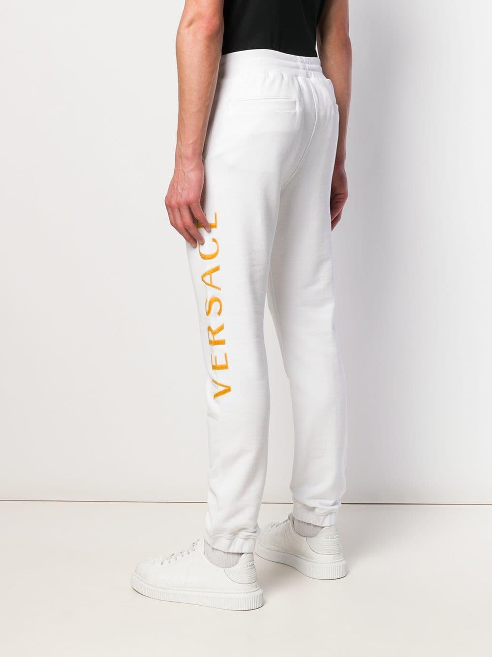 Pantalones de chándal con bordado Medusa Versace de Algodón de color Blanco  para hombre | Lyst
