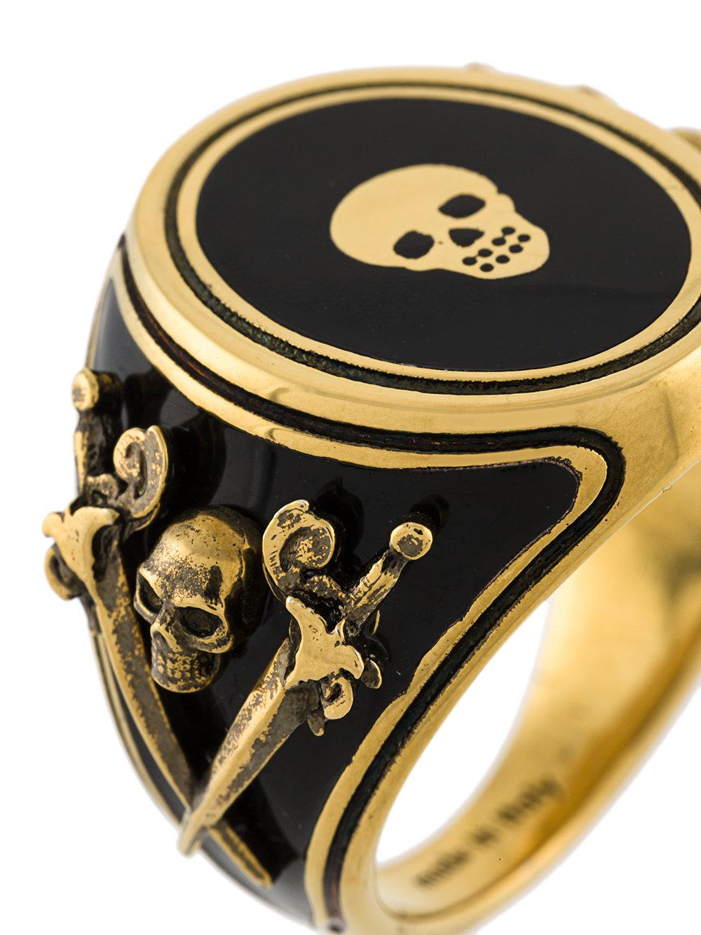 Alexander McQueen Skull Ring in Metallic for Men Lyst