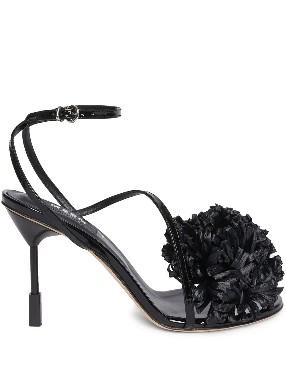 サンダル・ミュール Msgm Iconic Heel Sandals Military Green With Buckle Msgm Iconic Heel Sandals Military Green With Buckle In Beige