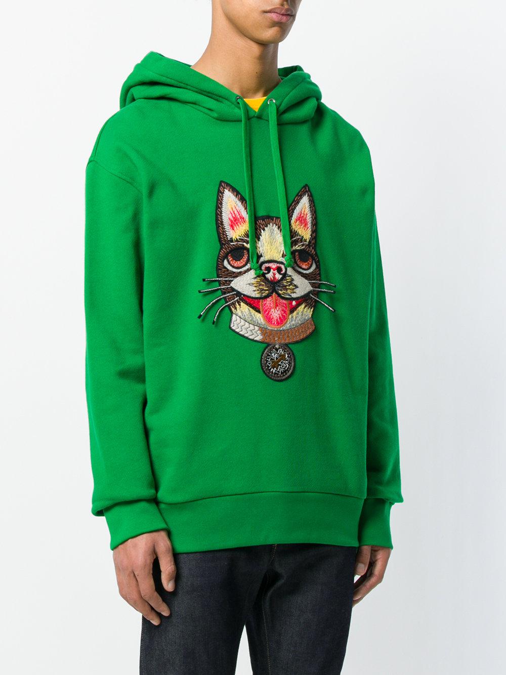 gucci dog embroidered sweatshirt