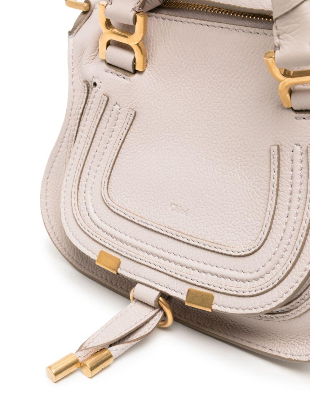 Marcie Small Leather Crossbody Bag in White - Chloe
