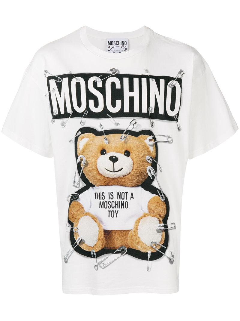 Camiseta con estampado de osito de peluche Moschino de hombre de color  Blanco | Lyst