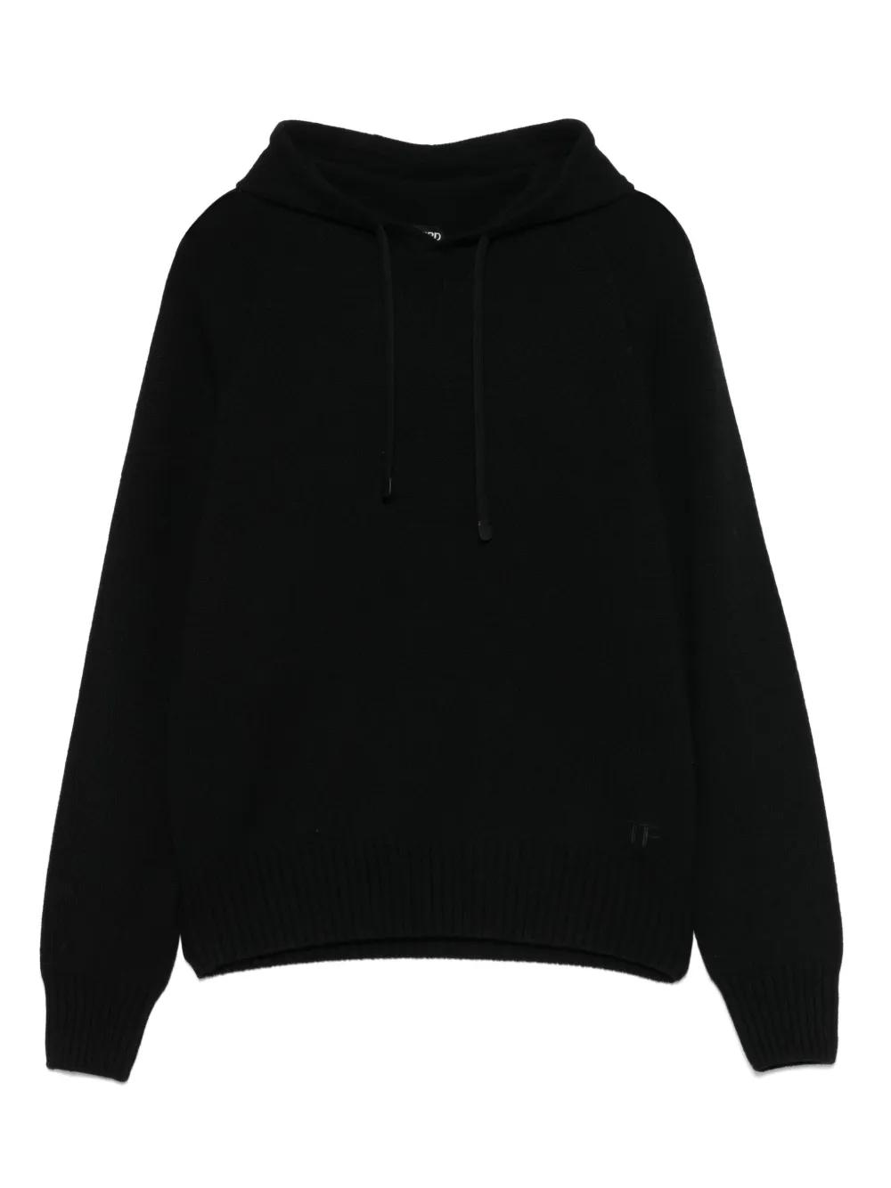 TOM FORD ベロア ジップ フーディー パーカー ブラック TOM FORD ベロア ジップ フーディー パーカー ブラック