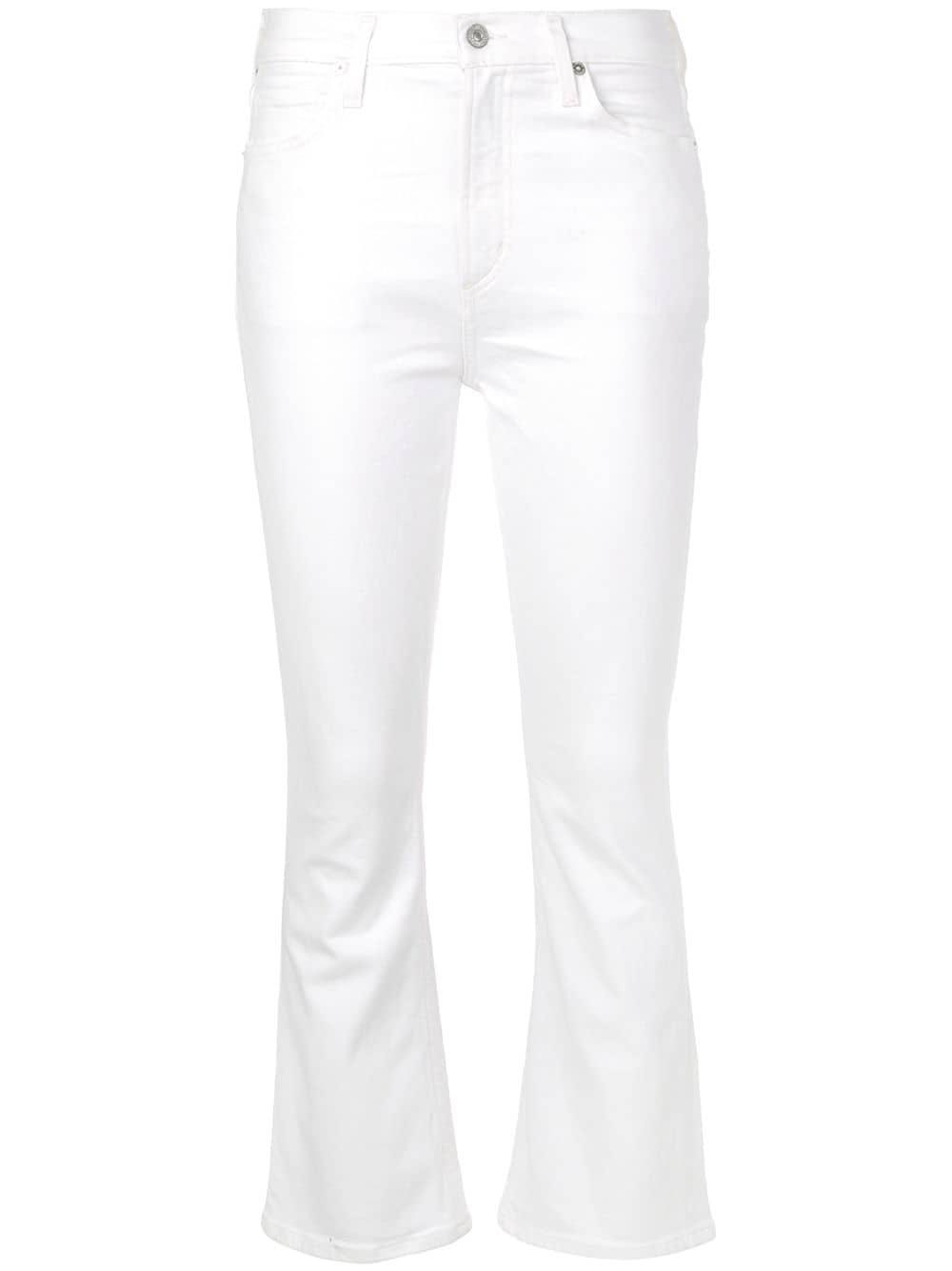 Citizens of Humanity Denim Cropped Flared Jeans in White - Lyst