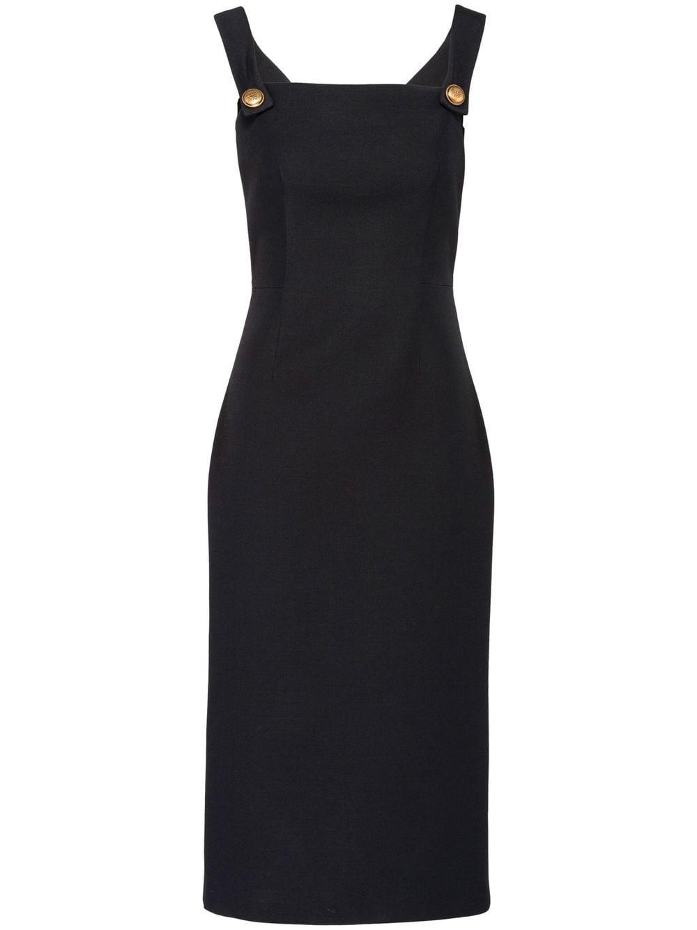 Prada Fitted Mid-length Dress in Black | Lyst