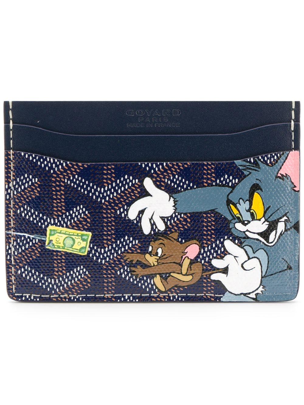 Goyard Tom And Jerry Print Card Holder in Blue