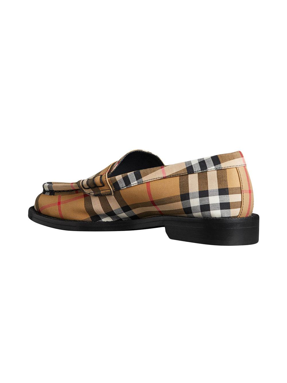Burberry Vintage Check Cotton Penny Loafers for Men - Lyst
