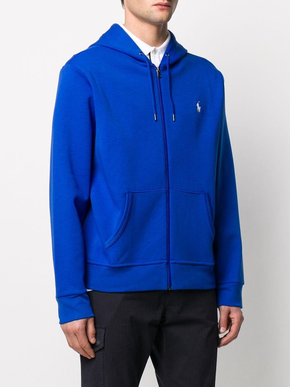Polo Ralph Lauren Embroidered Logo Zip-up Hoodie in Blue for Men