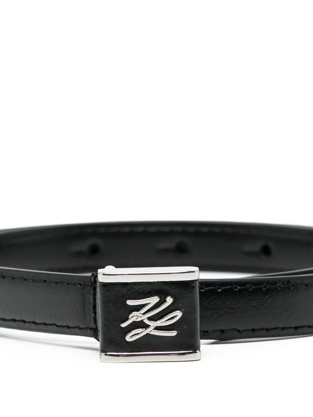 ?Vtg KARL LAGERFELD logo buckle Vintage KARL LAGERFELD Logo Gold Bar Black Velvet Crossbody  main image 4