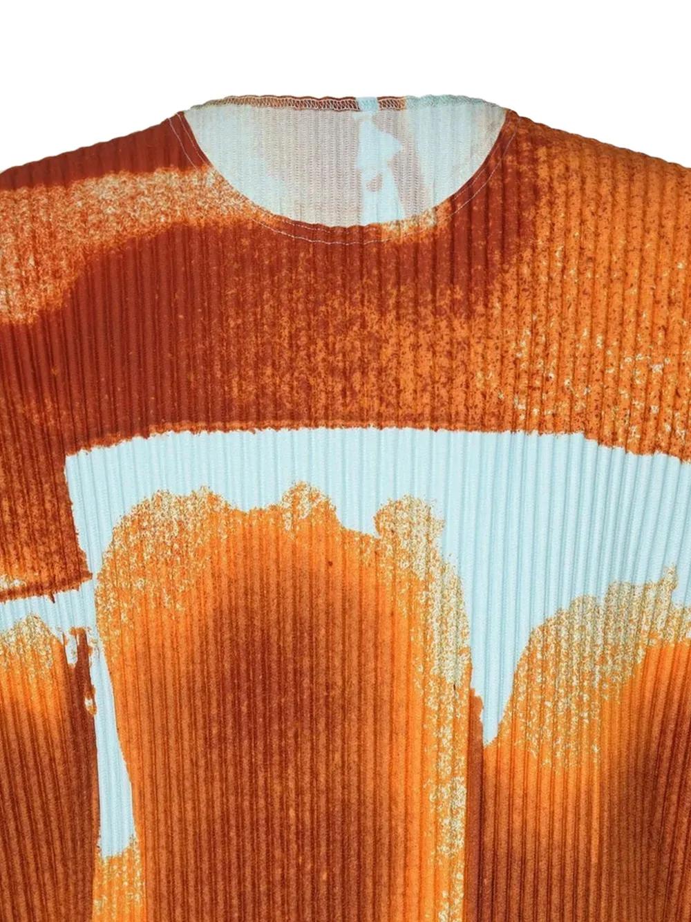 Homme Plissé Issey Miyake Wind Walk Pleated Top in Orange for Men