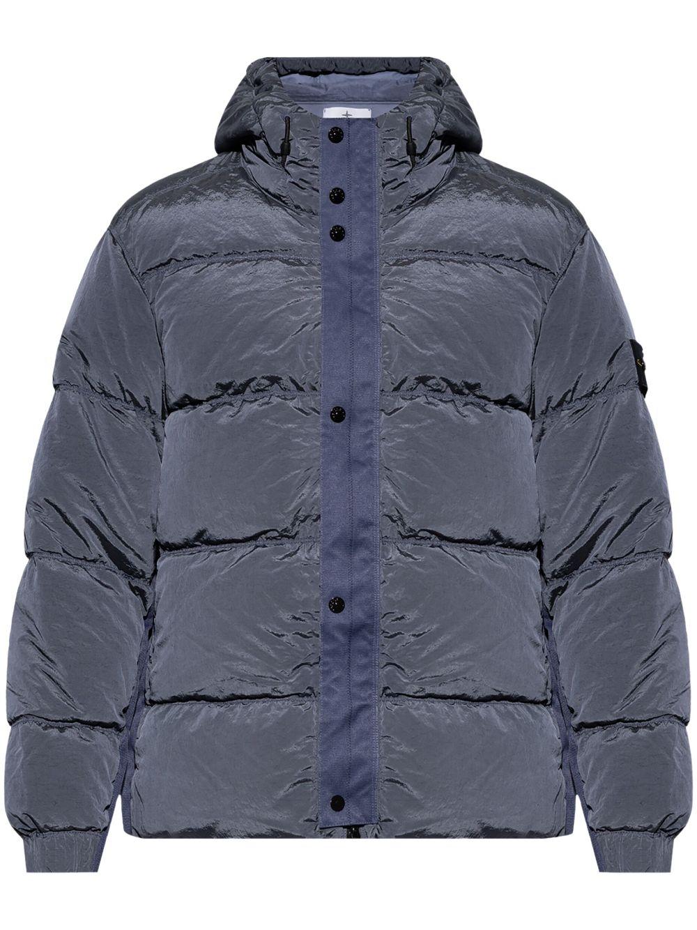 Stone Island メンズ ブルー コンパスバッジ パデッドジャケット 