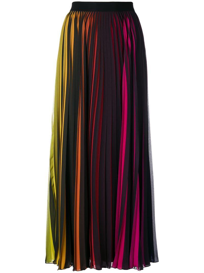rainbow pleated maxi skirt
