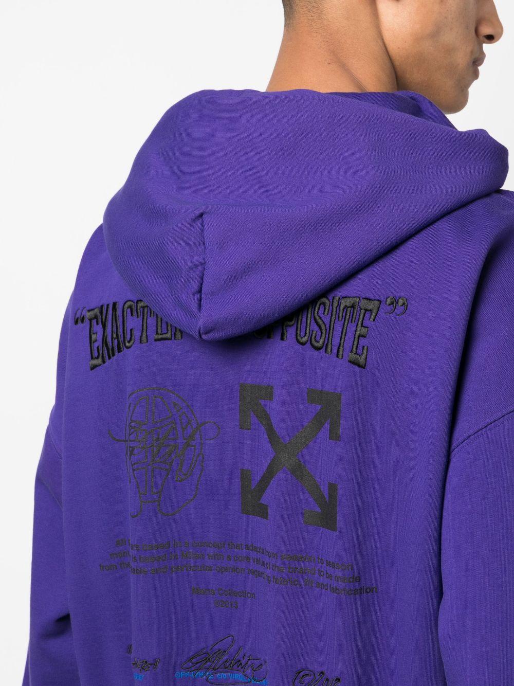 Off-White c/o Virgil Abloh Embroidered Logo Hoodie in Blue for Men | Lyst