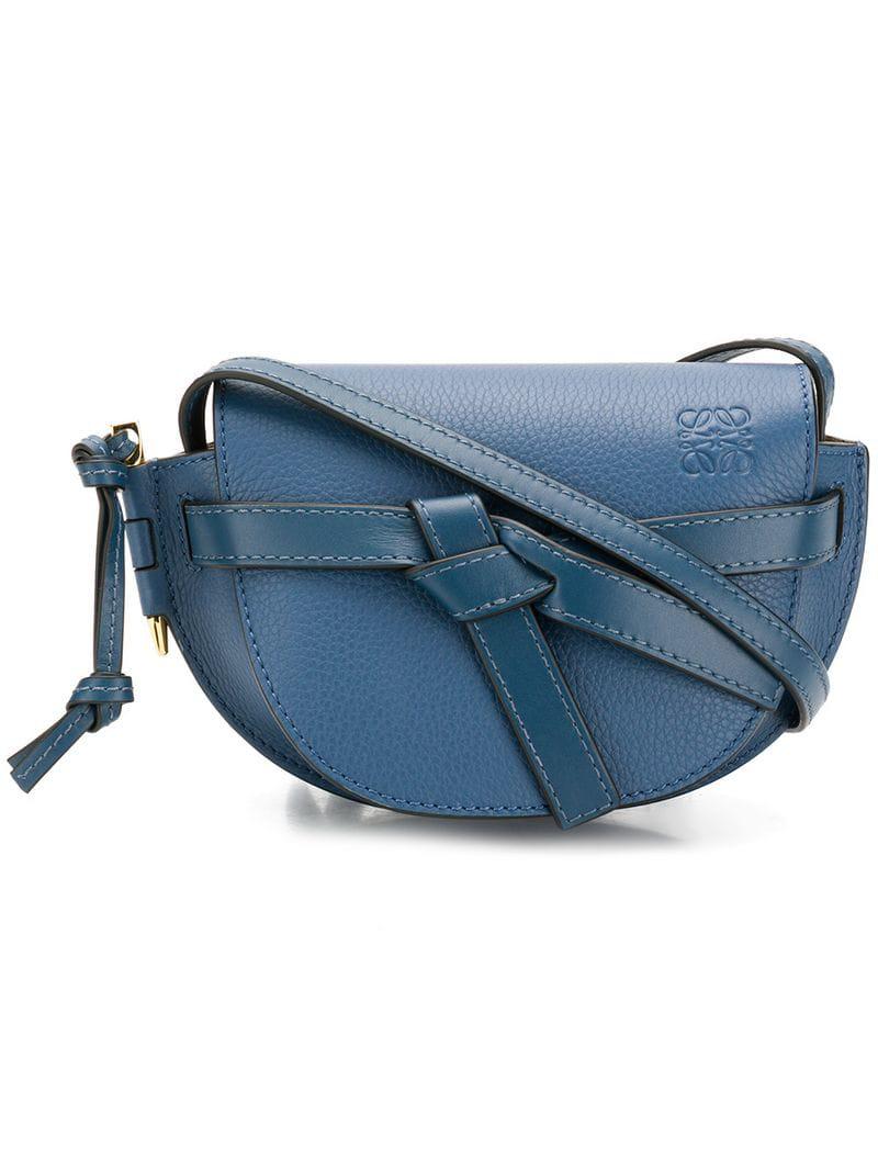 Loewe Leather Mini Gate Crossbody Bag in Blue Lyst