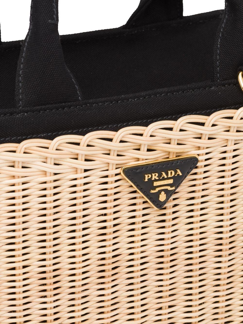 prada beach bolsa canvas