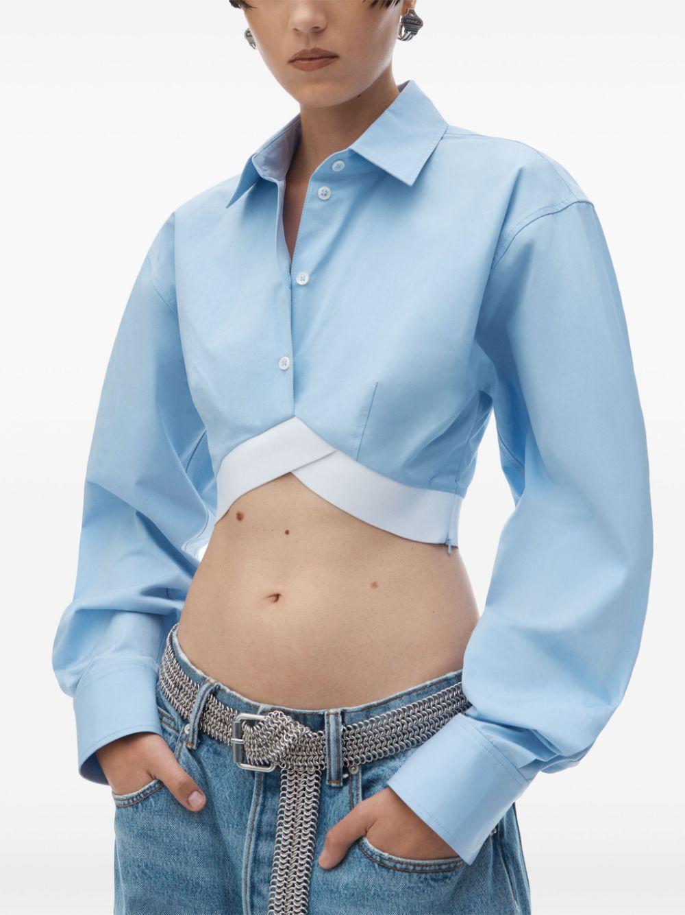Alexander Wang レディース ブルー クロップド シャツ トップス
