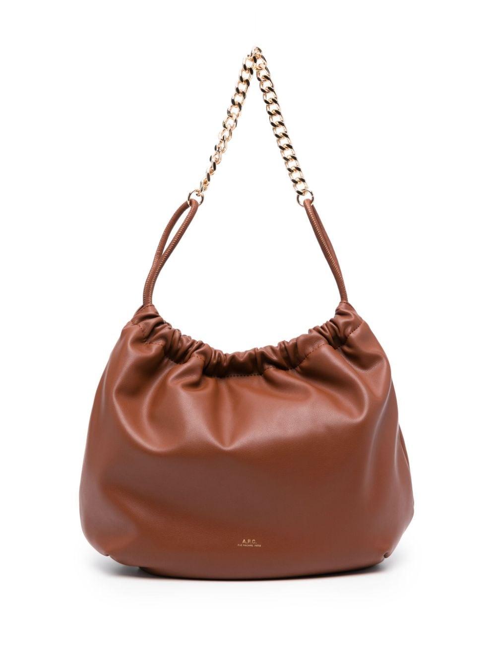 A.P.C. Geraffte Schultertasche Mit Kette in Braun Lyst DE