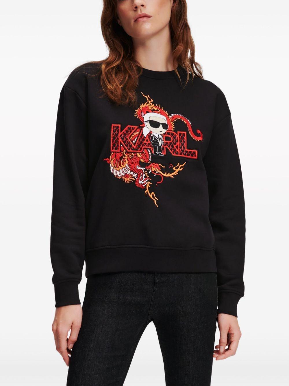 Karl Lagerfeld Year Of The Dragon Ikonik Sweatshirt in Black Lyst