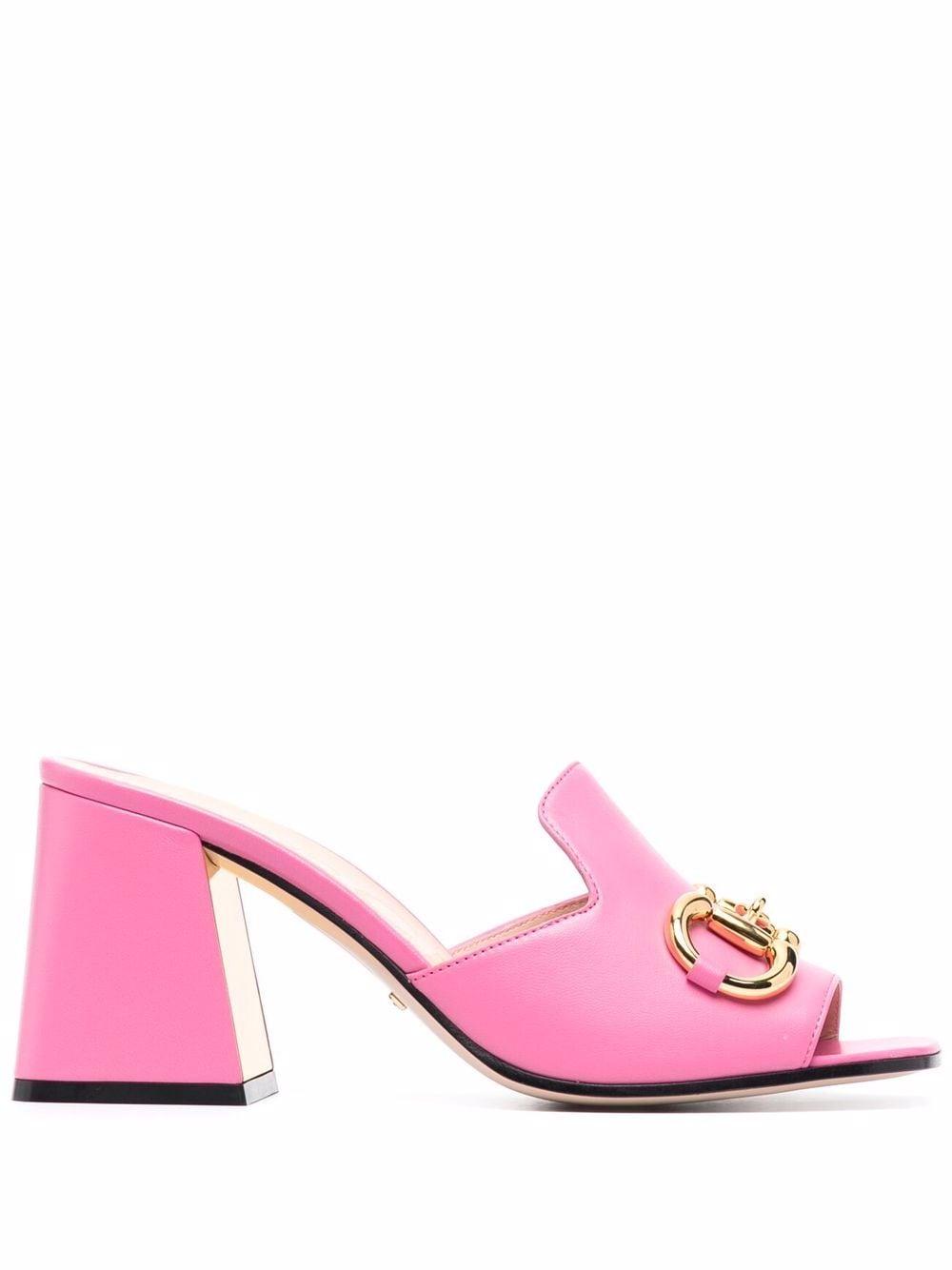 Gucci Horsebit 75mm Mule Sandals in Pink | Lyst