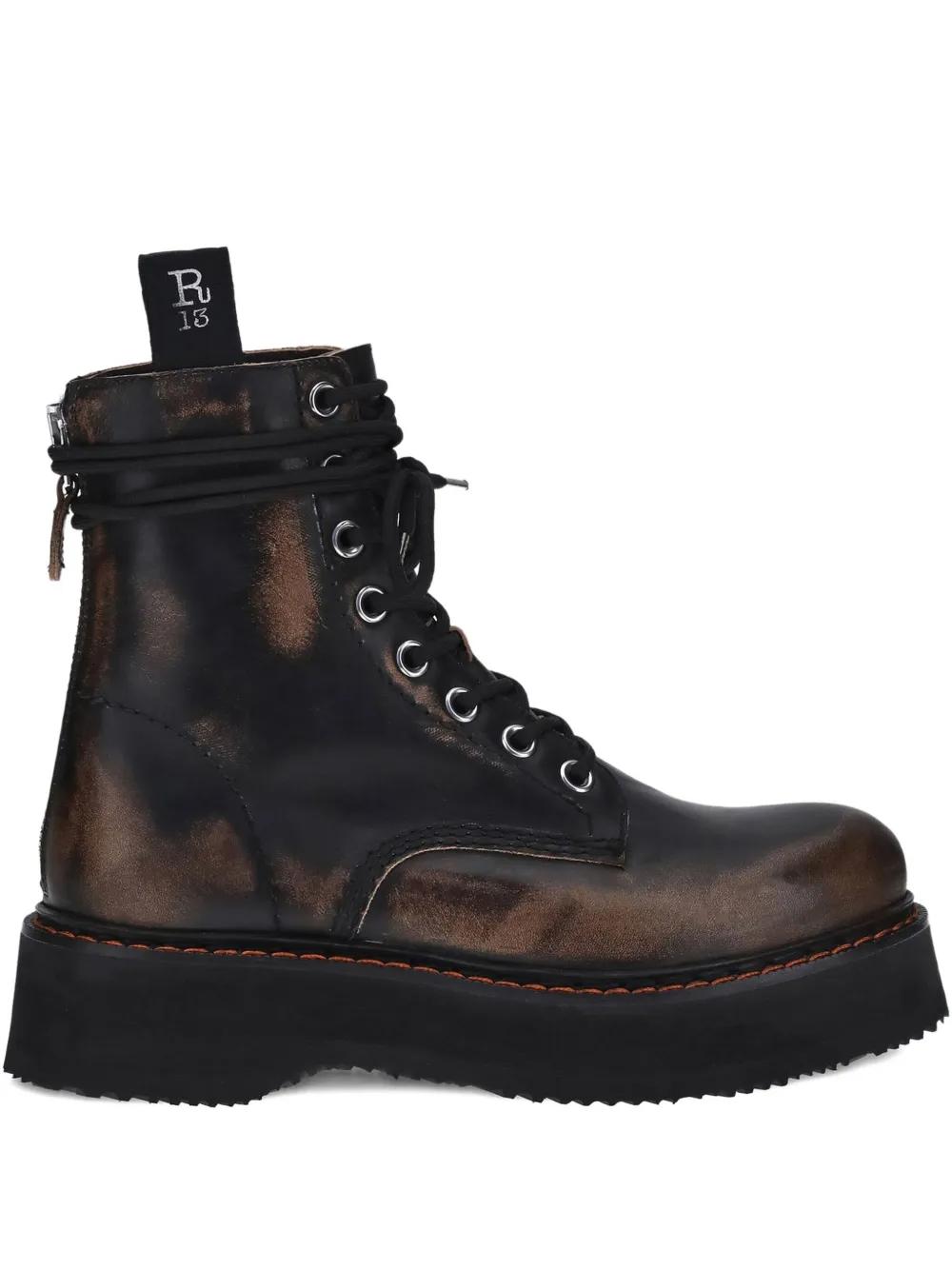 R13 アールサーティーン チャンキースリーブ カウボーイブーツ r13-black-single-stack-boots.jpg