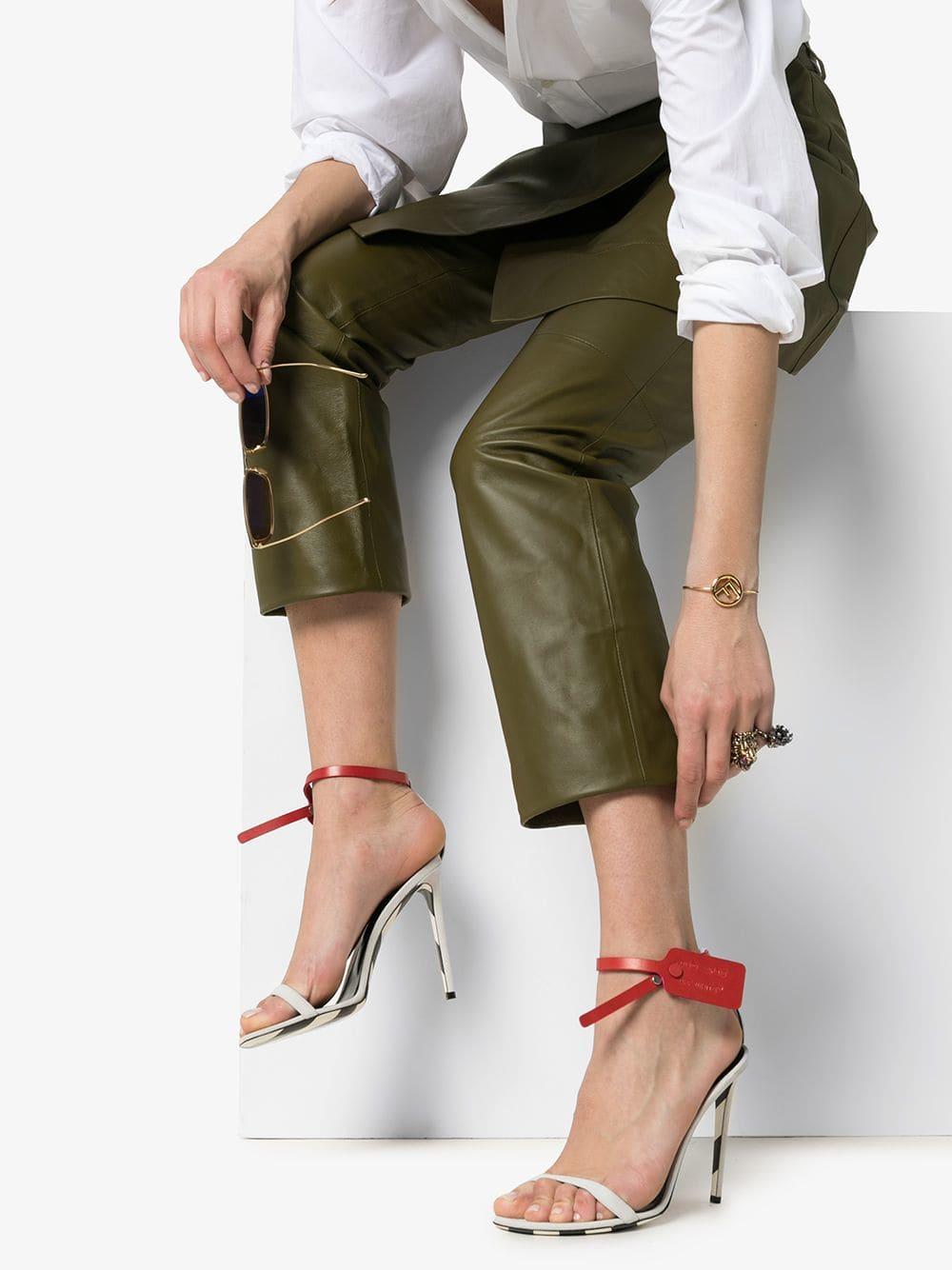 zip tie off white heels