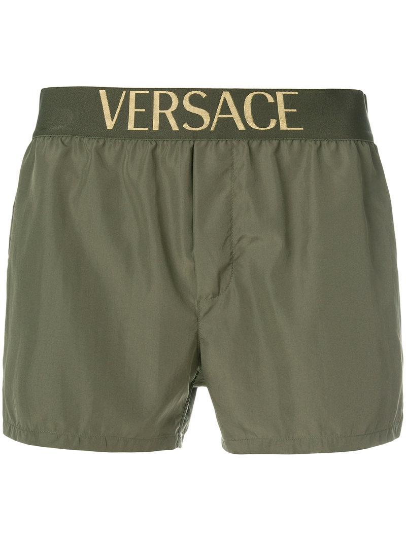 green versace swim shorts