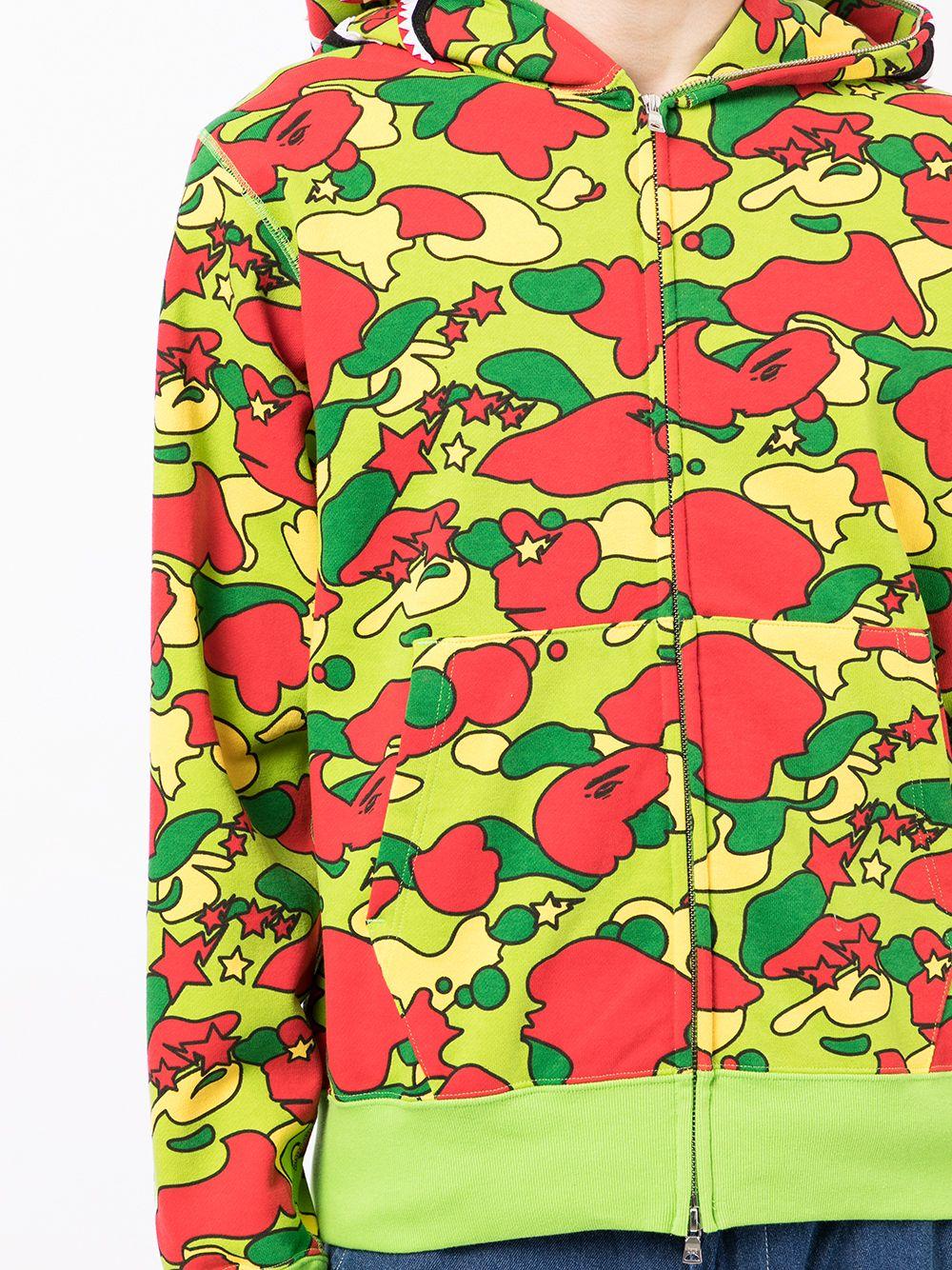 A Bathing Ape Cotton All-over Print Hoodie in Green for Men | Lyst 