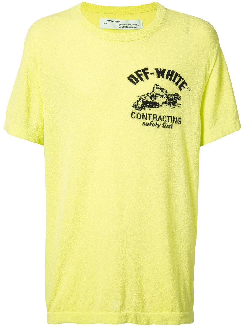 Off-White c/o Virgil Abloh Cotton Construction T-shirt in Green for Men -  Lyst