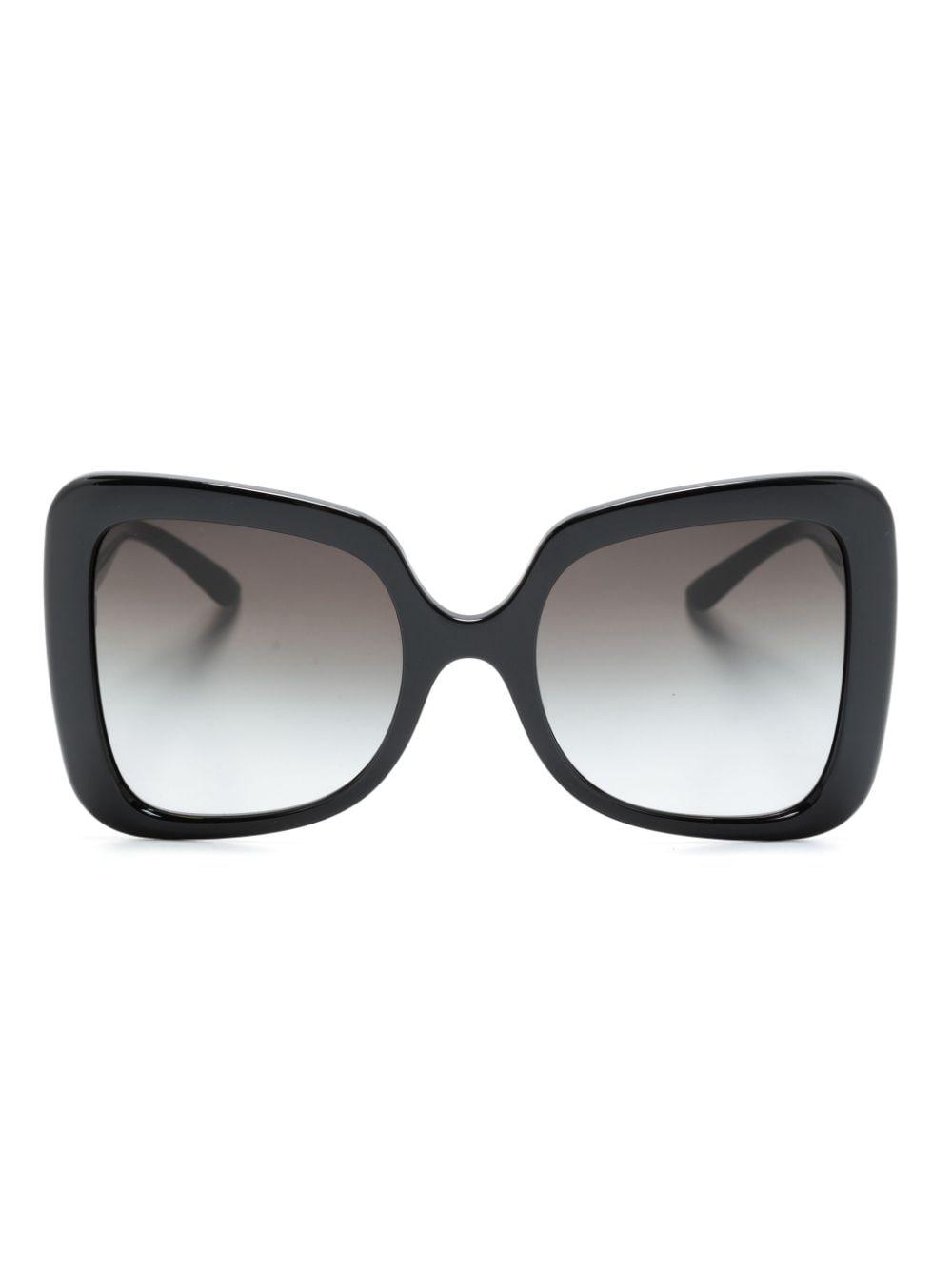 Dolce & Gabbana Logo-plaque Oversize-frame Sunglasses in Black