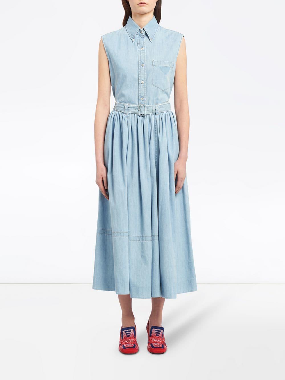 スカート PRADA LIGHT BLUE COTTON SKIRT Prada Light Blue Cotton Skirt | italist