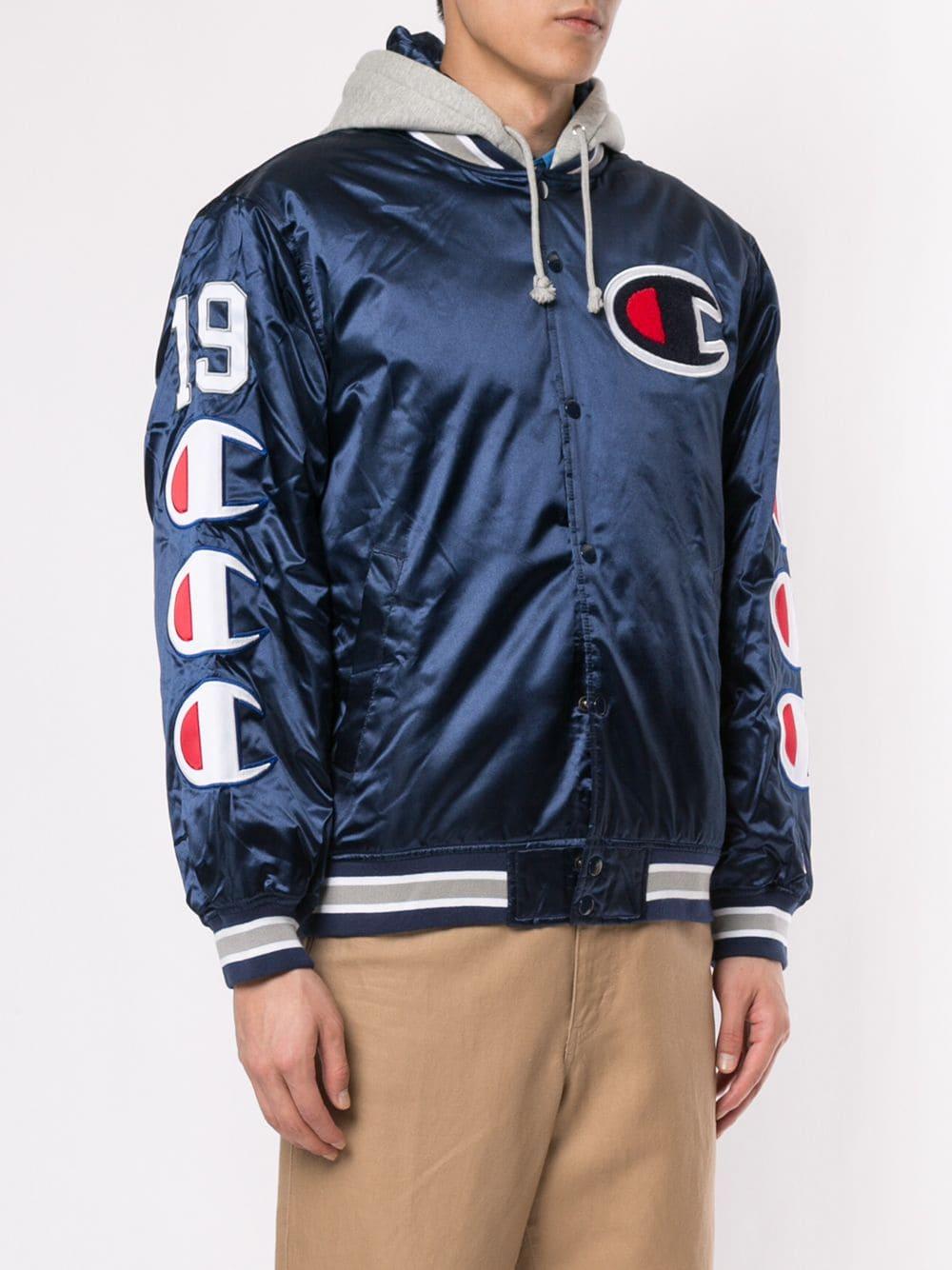 Supreme X Champion Varsity Jacket in Blue for Men | Lyst