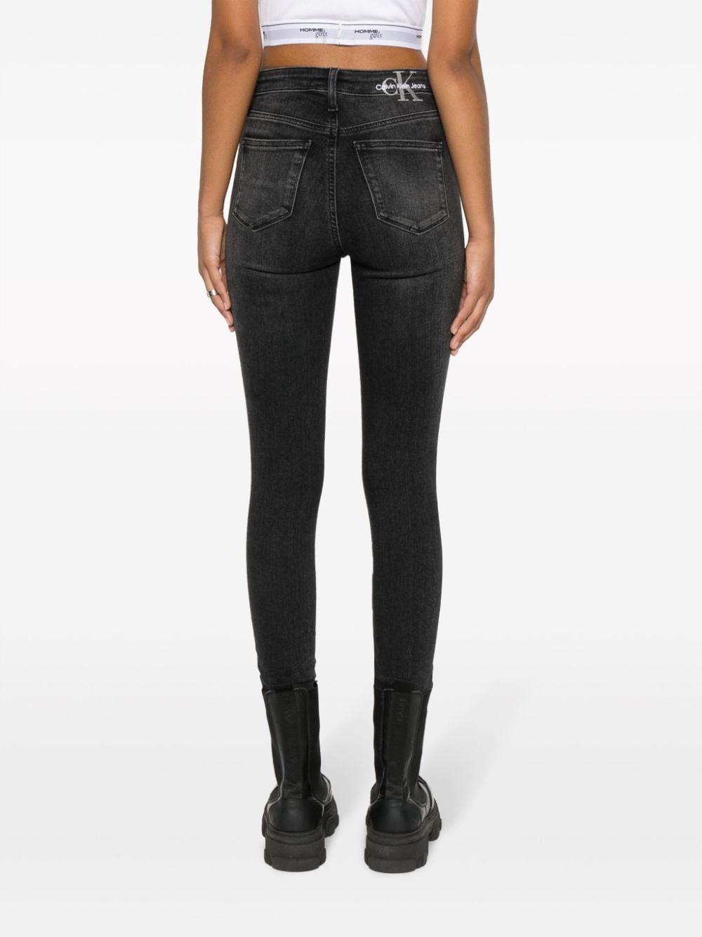 Calvin Klein High-rise Skinny Jeans in Black | Lyst