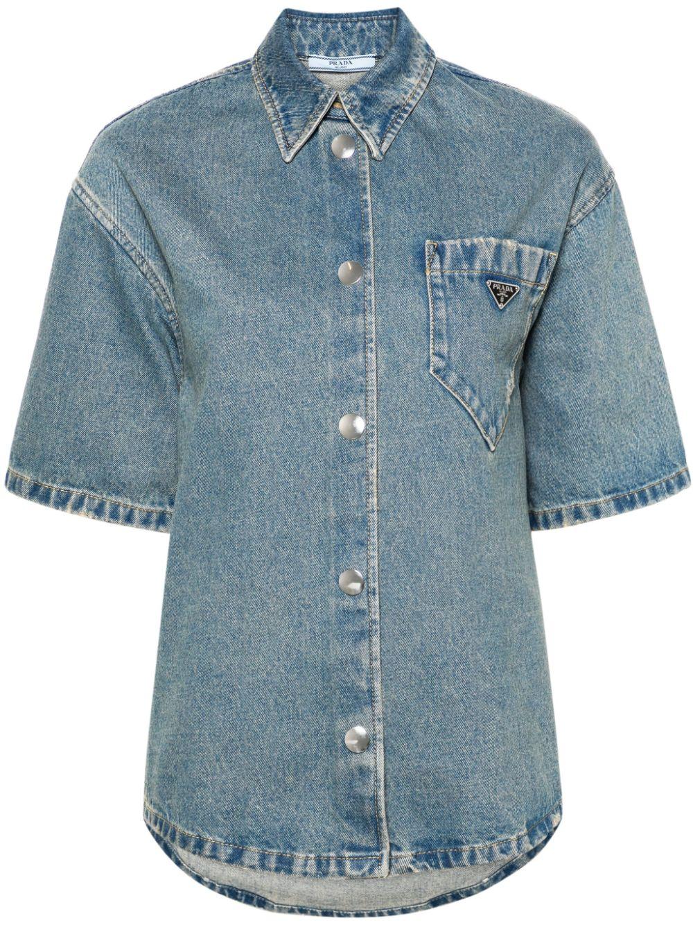Prada Denim Shirt in Blue Lyst UK