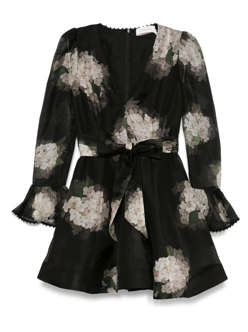 Zimmermann Balance Mini Dress in Black | Lyst