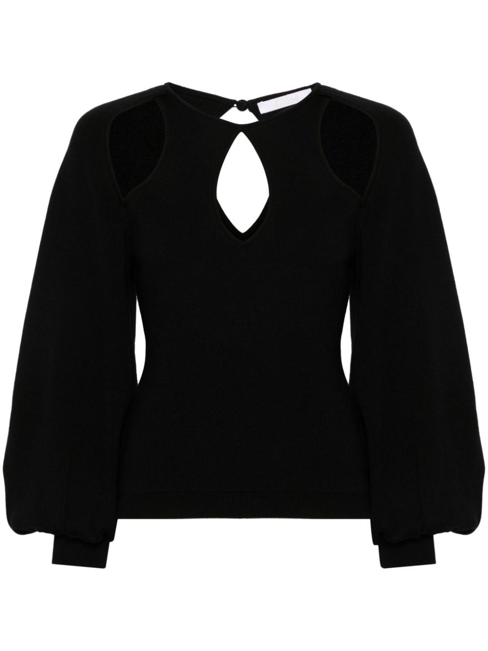 Chloe Cut Out Jumper in Black Lyst UK