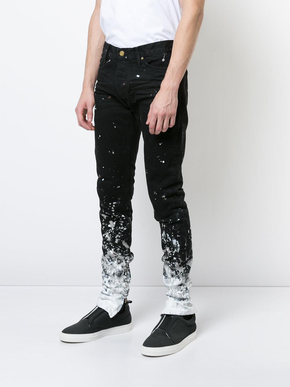 Fear Of God Denim Paint Splash Jeans in Black for Men - Lyst