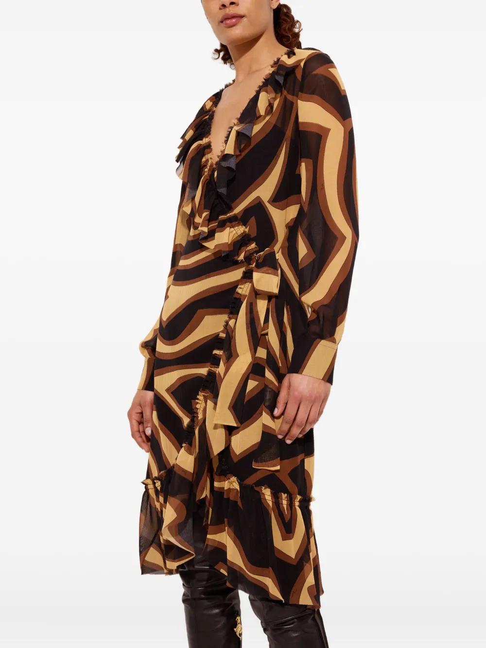 brown pucci dress Emilio Pucci Late 1960's Beige and Brown Psychedelic Print Keyhole Dre   THE WAY WE WORE