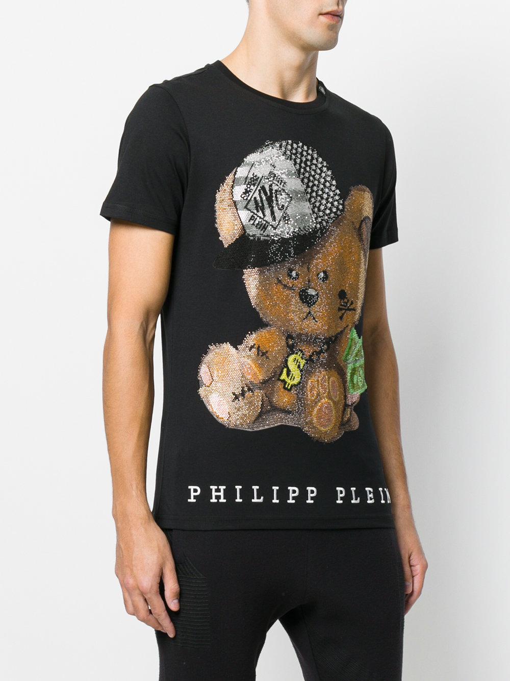 Philipp Plein Cotton Bear Print T-shirt in Black for Men - Lyst