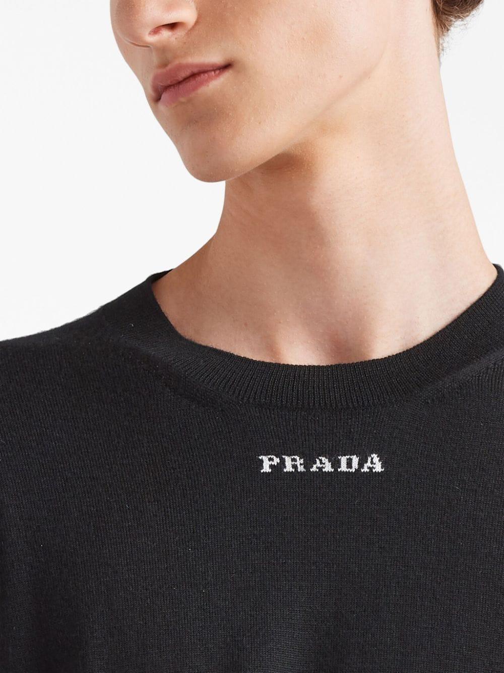 Prada intarsia-logo jumper - Grey