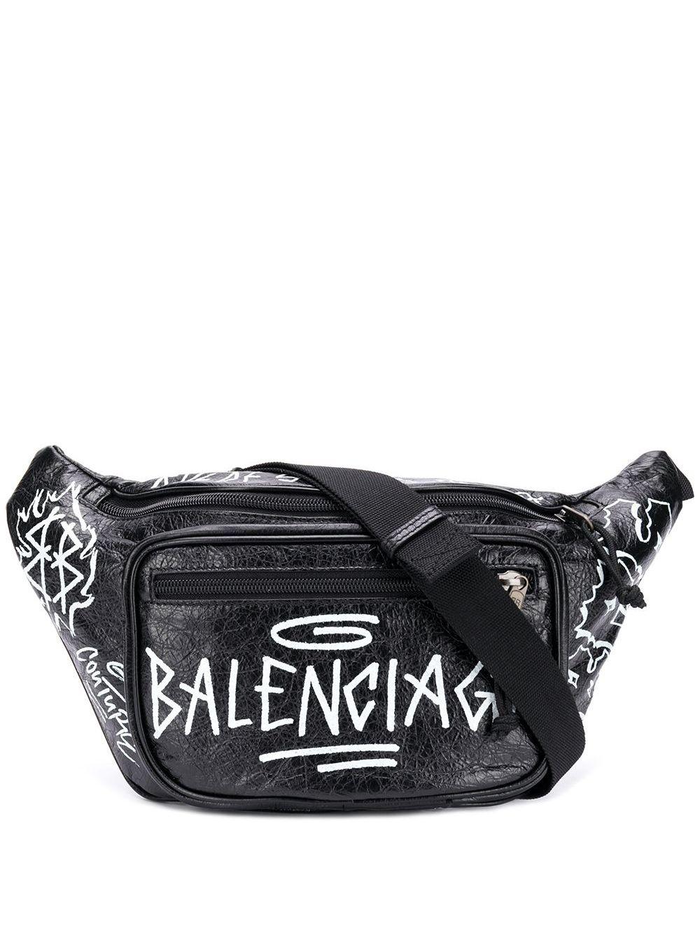 Balenciaga Leather Explorer Belt Bag in Black for Men | Lyst