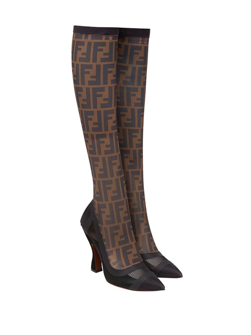 fendi black knee high boots