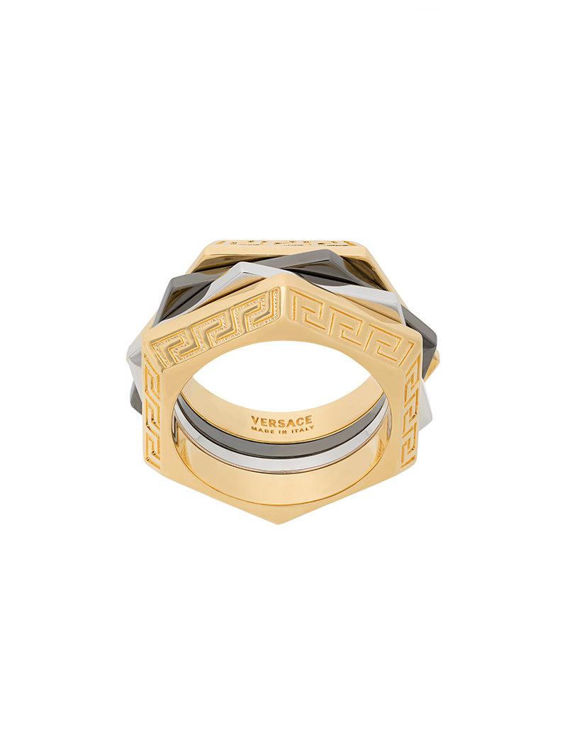 versace greek key ring