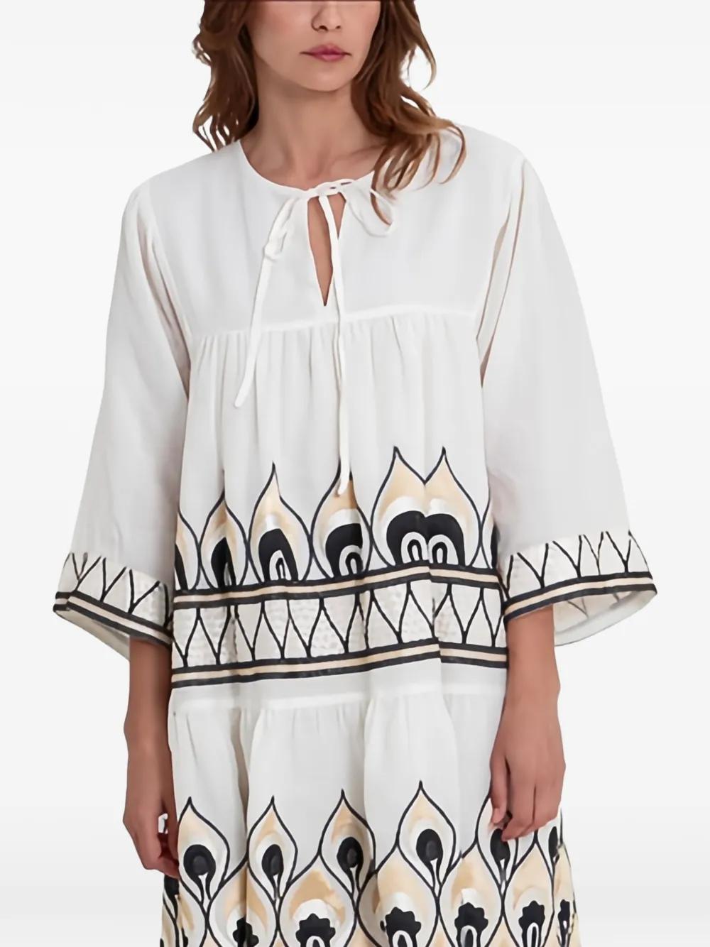 sachin and babi light blue dress Elan Embroidered Swing Dress – DGFOutlet main image 1