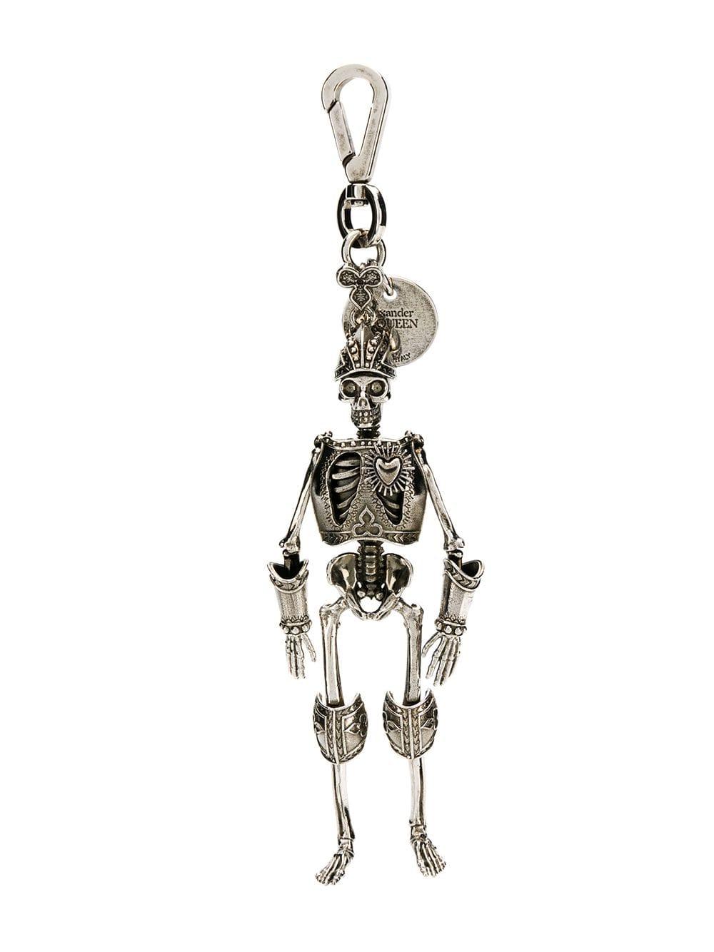 Alexander McQueen Skeleton Armour Keyring in Metallic for Men | Lyst